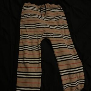 Burberry Black and Tan Striped Pants